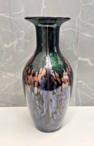 Art Glass Dale Tiffany Mardi Gras Favrile Vase Blown Glass Gold Flecks 17 Inches - Picture 1 of 8