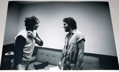 Large Bruce Springsteen / Bob Dylan Backstage b/w 1975 Poster 19"x13" - Image 1 of 2