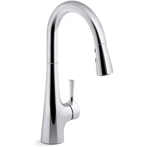 Kohler 24661-CP Tempered 1.5 GPM Single Hole Pull Down Kitchen Faucet - Picture 1 of 4