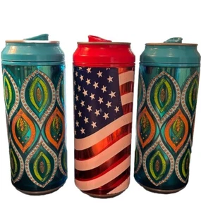 3 Cool Gear Abstract Water Bottle Cold Beverage Travel Tumblers 16 oz 7" Tall - Picture 1 of 19