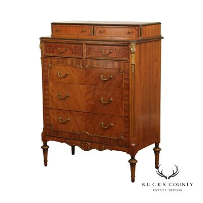 Cofre alto francés estilo Luis XVI vintage de madera satinada de Sligh de 1930 Foto 1 de 4