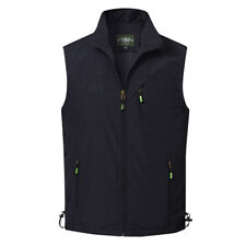 Men Fashion Solid Color Outwear Mens Fall Casual Sleeveless Jackets Waterproof