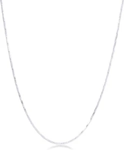 Snake Chain Necklace 18 Inches 14k White Gold Plated 925 Sterling Silver - Picture 1 of 7