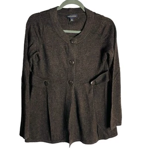Banana Republic Cashmere Wool Blend Cardigan Sweater Womens M Brown Waist Detail - Picture 1 of 6