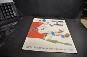 Original baseball Scorecard montreal expos vs Philadelphia phillies 1974 mike sc - Imagen 1 de 10