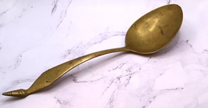 Vintage Large Brass Serving Spoon Gold Tone - Picture 1 of 8