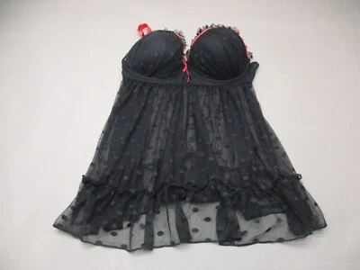 Sexy quimise sin marca talla 1X para mujer forrado de encaje negro con aros cierre trasero 7M Foto 1 de 4