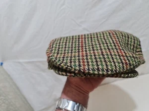 Super Tweed Vintage Wool Flat Cap Green/Brown 100% all wool size 59-7/1/4 - Picture 1 of 10