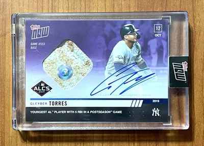 2019 Topps Now, ALCS, Gleybar Torres Autographed Relic Card, #1006C, 17/25 - Image 1 of 2