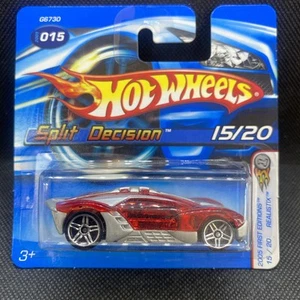 Hot Wheels 2005 #15 First Editions Realistix Red Split Decision Short Card - Picture 1 of 5