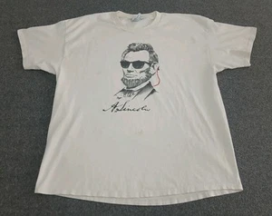 Vintage 90s Abraham Lincoln Rare President Sunglasses T Shirt Men's Size XL - Picture 1 of 10