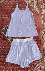 Tommy John Ribbed Tank Luxe Pull On Shorts Lounge Nachtwäsche Set Second Skin S - Bild 1 von 5