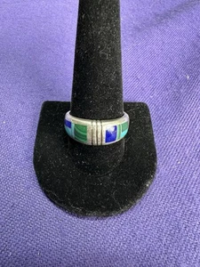 Ray Tracey Knifewing Navajo Sterling Inlaid Stones Ring - Picture 1 of 13