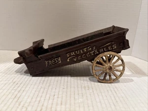 Vintage Cast Iron Wagon Fresh Fruits & Vegetables Groceries - Picture 1 of 5