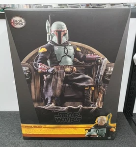 【Figure】 HOT TOYS Boba Fett (Repainted Armor Version) & Throne STAR WARS - Picture 1 of 3