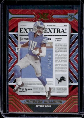 2022 Panini XR Jameson Williams Extra RC Red Rookie #77/149 Lions - Image 1 of 2