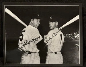 Vintage NY Yankees Legends Mantle/Dimaggio Black And White 8x10 Photograph - Picture 1 of 2