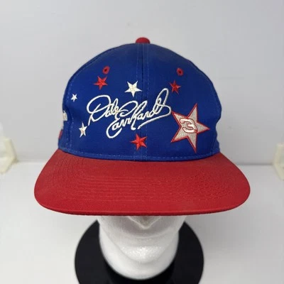 Vintage 90s Dale Earnhardt Red White Blue Stars Winston Select Snapback Hat - Image 1 of 4