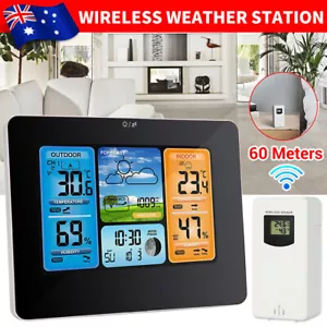 Weather Station Indoor Outdoor Wireless WiFi Rain Gauge Solar Sensor Thermometer - Picture 1 of 13