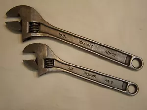 2 Williams USA High Quality Adjustable Wrenches 10" & 8" Adjusts Nice Smooth - Picture 1 of 10