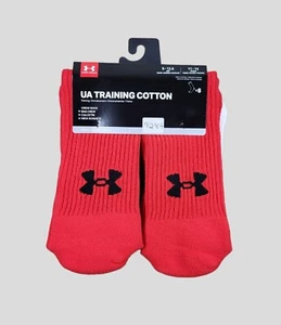 UNDER ARMOUR Mens Crew Socks Moisture Wicking Everyday 6 Pair Shoe Size 9-12.5 - Picture 1 of 4