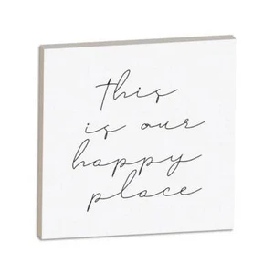 Decorazione Cucina Happy Place Scritta in legno da appendere Casa Pannello - Picture 1 of 7