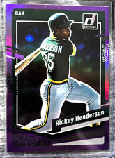 2023 Donruss Holo Purple #189 Rickey Henderson Oakland Athletics A's
