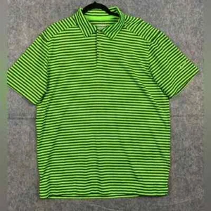 Polo a rayas verde Nike Golf Tour Performance Dri-Fit para hombre talla grande - Imagen 1 de 6