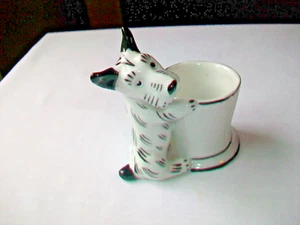 DE COLECCIÓN ERPHILA ALEMANIA TERRIER PERRO PORCELANA PALILLO SOPORTE 3 1/4" DIFÍCIL DE ENCONTRAR - Imagen 1 de 7