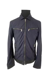 DOLCE & GABBANA Men’s Jacket Moto 48 IT Made In Italy Leather Accents Technical - Picture 1 of 9