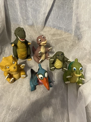 LAND BEFORE TIME 6 Hand Puppets 1988 Pizza Hut Complete Set - VINTAGE toys Cover