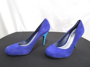 EUC! Jessica Simpson Purple Suede Teal Stiletto High Heel Pumps Shoes Women 5.5  - Picture 1 of 10