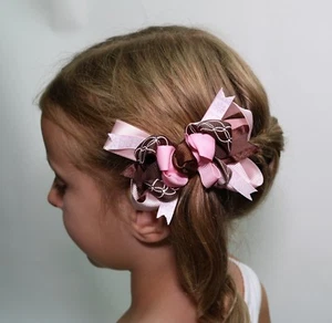 100% American Handmade Ribbon Hair Bow Clip Women Girl Smoke-free #1883 E448 - Picture 1 of 3