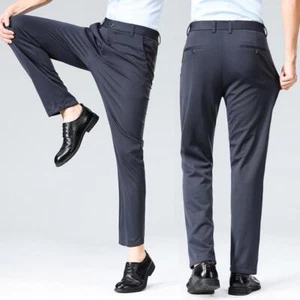 29-42 Pantalones de Verano Para Hombre Delgados Rectos Elastizados Informales Pantalones Sin Rastro Sin Iro - Imagen 1 de 32