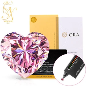 Anillo Sakura Rosa Forma de Corazón Piedra Moissanita Suelta Certificado GRA Piedra Preciosa Hágalo Usted Mismo - Imagen 1 de 17
