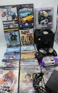 Nintendo GameCube Bundle Lot Black System Console with 13 Games Harry Potter Use - Picture 1 of 10
