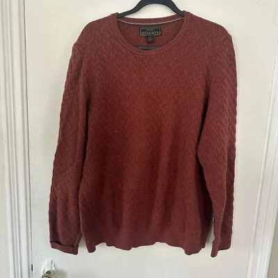 Jos A. Bank Reserve Cotton Cashmere Crewneck Knit Sweater Burnt Orange Large - Image 1 of 4