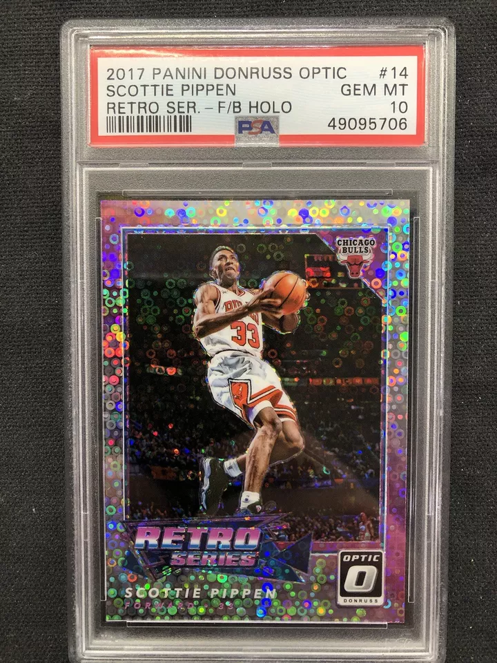 2017 Optic Holo Fast Break Silver Prizm #14 Scottie Pippen/Michael Jordan PSA 10 - Image 1 of 4