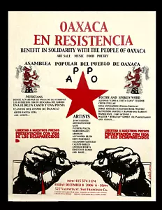OAXACA EN RESISTENCIA/  Political Benefit Poster/ 2006/ RARE - Picture 1 of 4