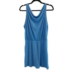 Becca Swim Rebecca Virtue Breezy Dress Drape Neck Blue Womens M Shift Dress NWT - Picture 1 of 9