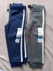 2 Pairs Jumping Beans Toddler Boys Size 2T Jogger Sweatpants Lined Blue,Gray - Picture 1 of 6