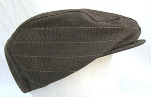 GRAVIS..BROWN..PIN STRIPED..NEWSBOY..CABBIE..HAT / CAP..MEN..ONE SIZE - Picture 1 of 4