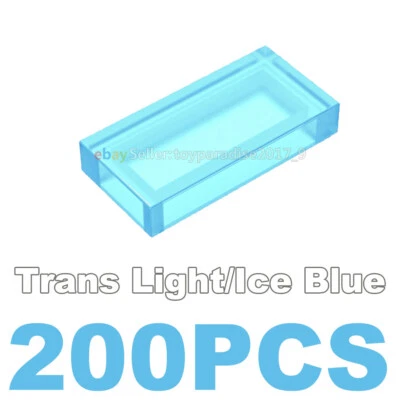 200 nuevas baldosas azules transluces 1 x 2 piezas planas suaves transparentes al agua Foto 1 de 4
