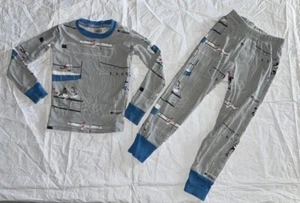 Mini Boden 5y 5 Years Pajama Set Track & Field Gray L/S Top & Bottoms - Picture 1 of 3
