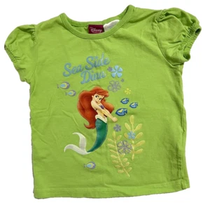 Disney Princess Ariel Lucky Lime Green Short Sleeve 4T Shirt Sea Side Diva - Picture 1 of 5