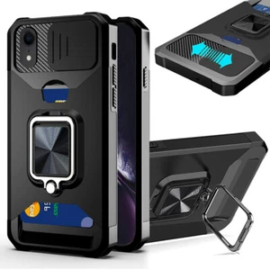 Magnetic Ring Stand Case For iPhone 14Plus 13/11 Pro/Max/Samsung Cover Card Slot - Picture 1 of 10