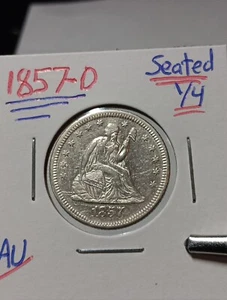 ๐1857-O Seated Liberty Silver Quarter Rare Date New Orleans Xf /AU Choice  - Picture 1 of 5