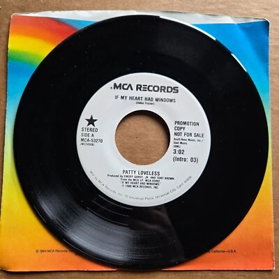 PATTY LOVELESS If My Heart Had Windows PROMO 45 7" COUNTRY Vinyl Record Records Foto 1 de 2