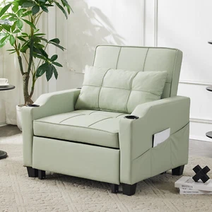 Adjustable Sofa Bed Convertible Chair 3-in-1 Sleeper w/ USB Port for Living Room - Picture 1 of 18