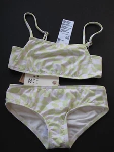 Billabong Girl's Size 7 2 Pc Bikini Swimsuit Daydream Check Strap Green White - Picture 1 of 5
